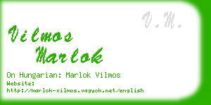 vilmos marlok business card